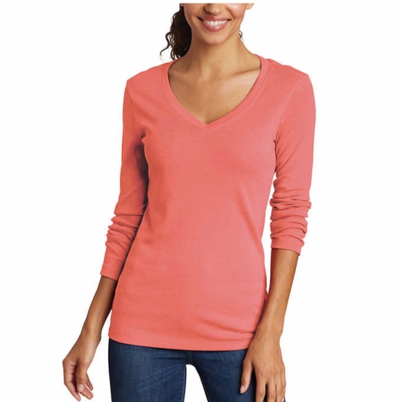 Eddie Bauer Ladies Long Sleeve V-Neck 2 Pack Lightweight Slim Fit. Sizes SM-XL - Picture 4 of 6